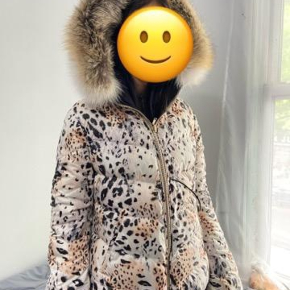 GORSKI Leopard Print Jacket with Fur Trim